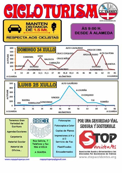 Sadas cicloturismo co Clube Ciclista Guards o domingo 24 e luns 25 de xullo de 2016