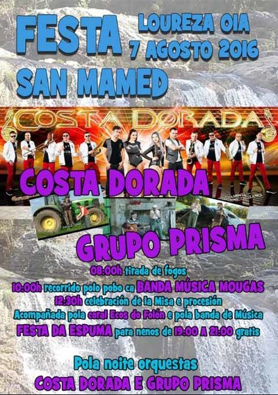 Festa San Mamed este domingo 7 de Agosto de 2016 en Loureza-Oia