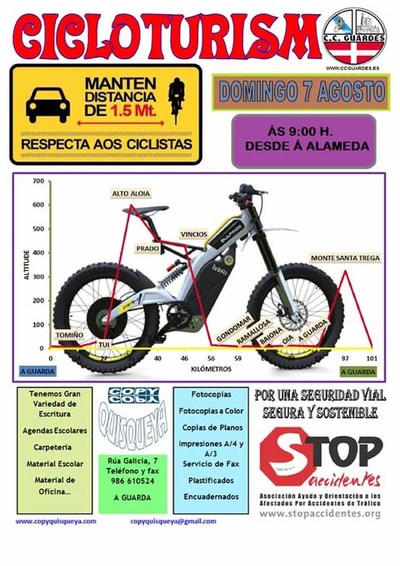 Sada cicloturismo co Clube Ciclista Guards o domingo 7 de agosto de 2016