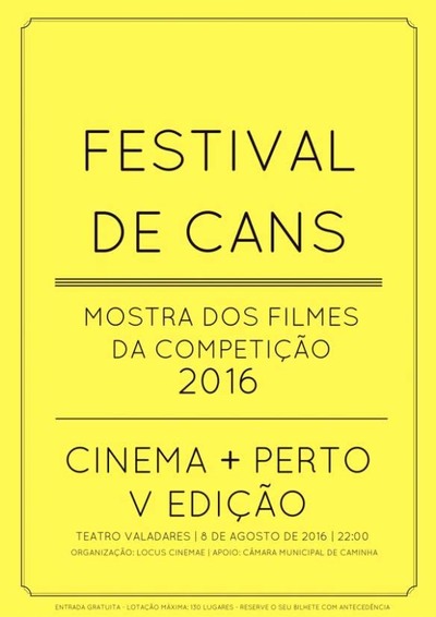 O Festival de Cans realiza unha mostra de filmes o 8 de Agosto en Caminha