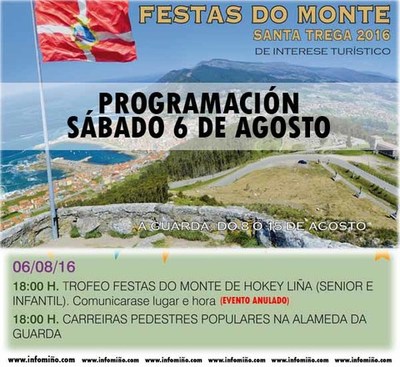 Programacin Festas do Monte 2016 - Hoxe Sbado Carreiras Pedestres s 18:00h