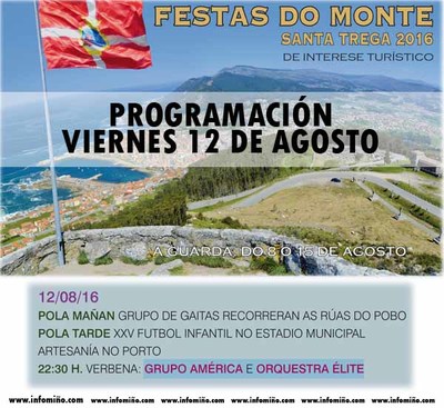 Programacin Festas do Monte 2016 - Venres 12