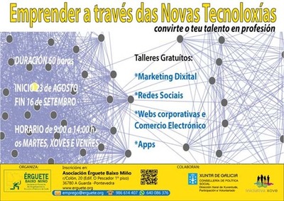 Emprender a travs das novas tecnoloxas: Formacin presencial na Guarda para a xuventude emprendedora