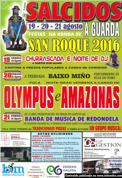 Grandes festas na honra de San Roque esta fin de semana na Guarda