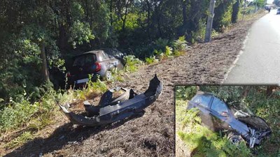 Evacuada en ambulancia tras unha sada de va en Forcadea-Tomio