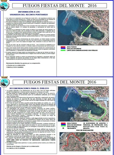 Recomendacins a ter en conta durante os fogos de lucera das Festas do Monte