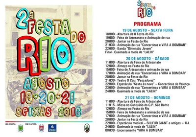 Seixas acolhe a II Festa do Ro de 19 a 21 de agosto