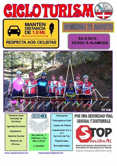 Sada cicloturismo co Clube Ciclista Guards o domingo 21 de agosto de 2016