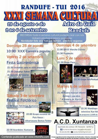 XXXI Semana Cultural de Randufe ata o 6 de setembro