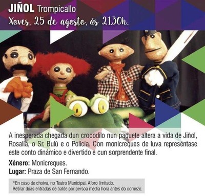 Espectculo de monicreques -Jiol Trompicallo- este xoves na Praza de San Fernando de Tui