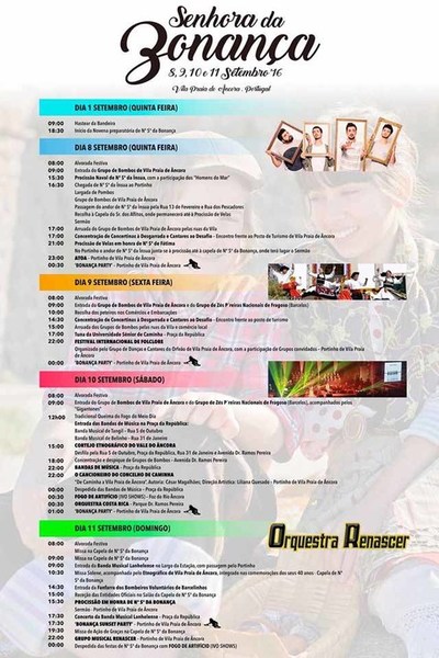 Programa das Festas da Senhora da Bonana em Vila Praia de ncora