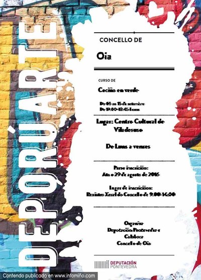 Ata o 29 de agosto aberto o prazo de inscripcin para o Curso de Cocia en Verde en Oia