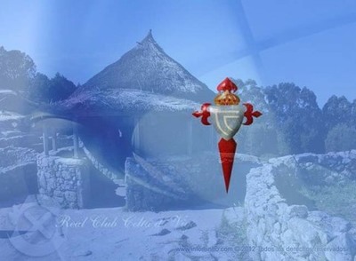 La Pea Celtista Baixo Mio teir de azul celeste el Castro de Sta. Tecla