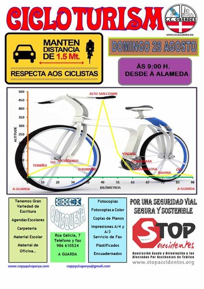 Sada cicloturismo co Clube Ciclista Guards o domingo 28 de agosto de 2016