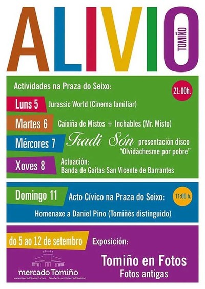 Contina a Programacin Cultural das Festas do Alivio 2016 en Tomio