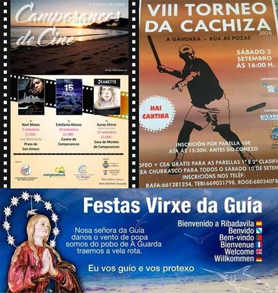  A Guarda da a benvida ao mes de setembro esta fin de semana coas Festas da Gua e o ciclo -Camposancos de Cine-