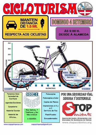 Sada cicloturismo co Clube Ciclista Guards o domingo 4 de septiembre de 2016