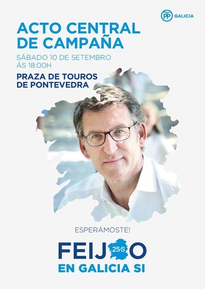 Mtin central del Partido Popular de Pontevedra el sbado 10 de septiembre en la Praza de Toros de Pontevedra