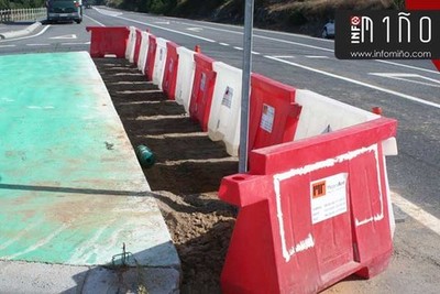 Incianse os traballos de reforzo da seguridade viaria no carril bici A Guarda-Baiona