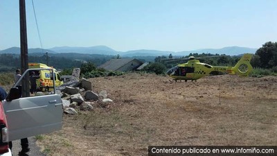 Despregado o Helicptero do 061 para unha evacuacin mdica nos Muos do Foln no Rosal