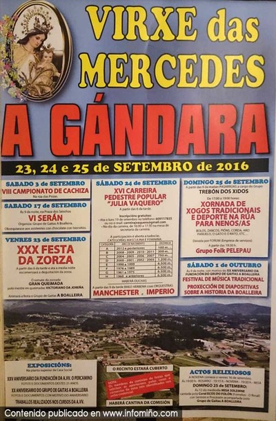A Gndara celebra as Festas na honra da Virxe das Mercedes esta fin de semana