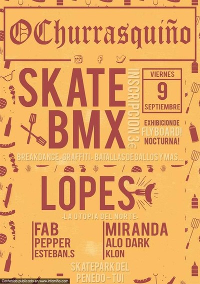 O Skatepark do Penedo en Tui acolle este venres O Churrasquio