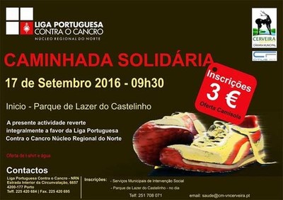 Cerveira convida a caminhar pela Liga Portuguesa Contra o Cancro no dia 17 de setembro