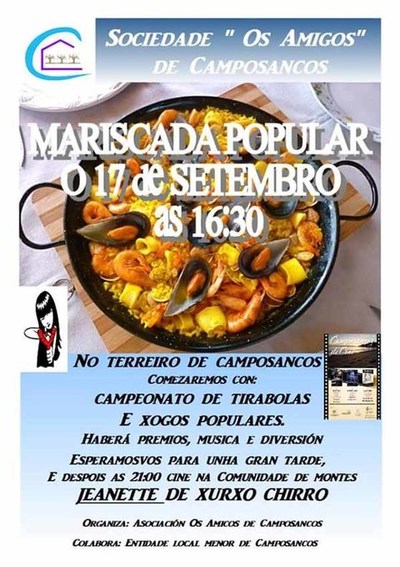 Camposancos celebra una Mariscada Popular el 17 de septiembre