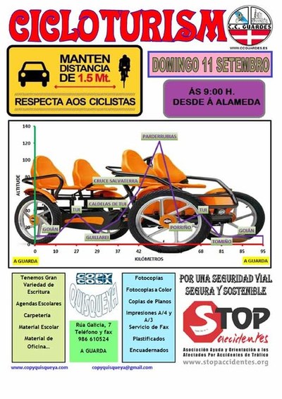 Sada cicloturismo co Clube Ciclista Guards o domingo 11 de septiembre de 2016