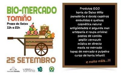 A Praza do Seixo de Tomio acolle o 25 de setembro un Bio-Mercado