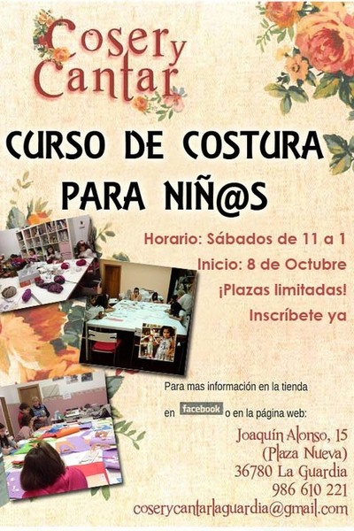 Inscripciones abiertas para el Curso de costura para ni@s en Coser y Cantar A Guarda