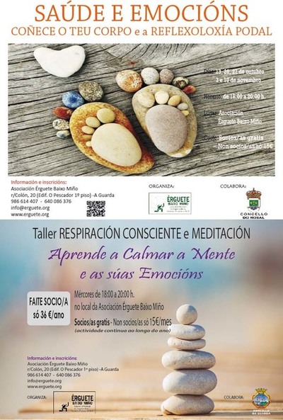Prximos talleres de respiracin/meditacin e sade e emocins na asociacin rguete Baixo Mio