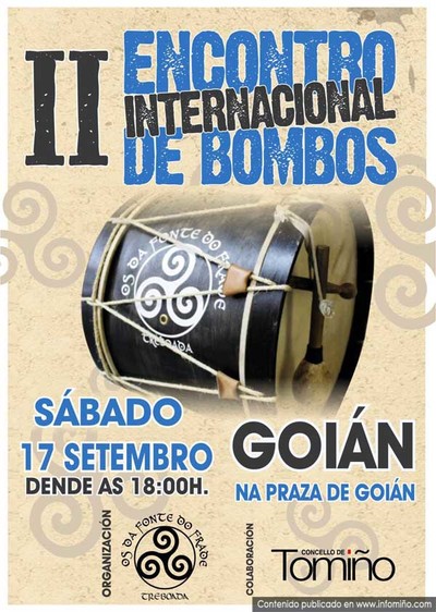II Encontro Internacional de Bombos este sbado en Goin