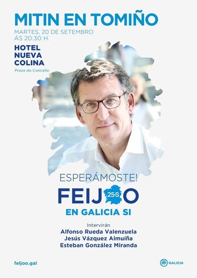 Mitin do PP este Martes en Tomio