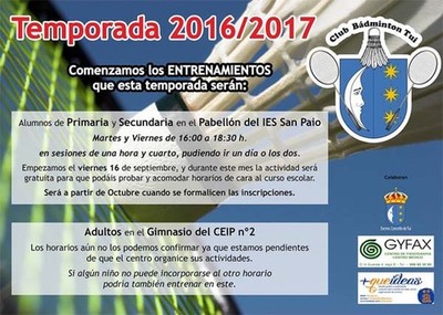 El Club Badminton Tui convoca a una reunin este martes en Tui