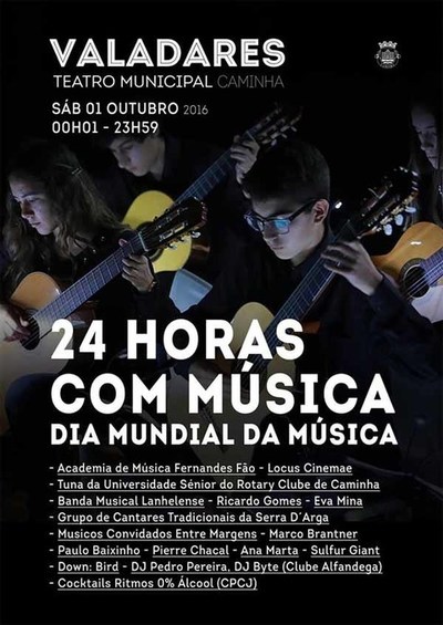 24h com Msica este sbado 1 de Outubro no Teatro Valadares de Caminha