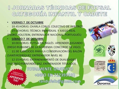 I Xornadas Tcnicas de Ftbol Sala esta fin de semana no pavilln de Randufe