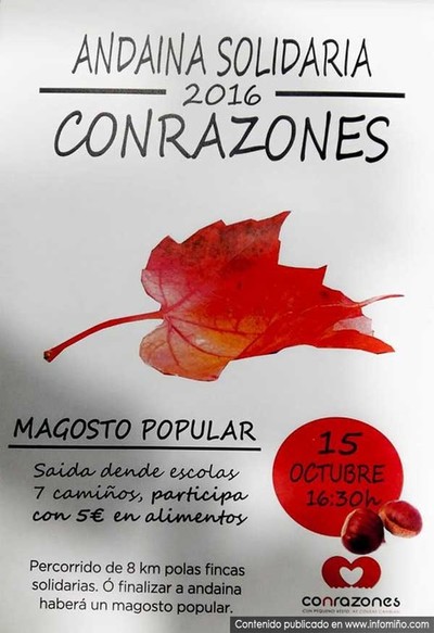 Conrazones organiza unha Andaina Solidaria e un Magosto Popular o 15 de Outubro