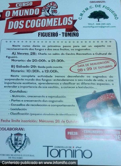 Xornadas Micolxicas o 28 e 29 de Outubro en Figueir-Tomio