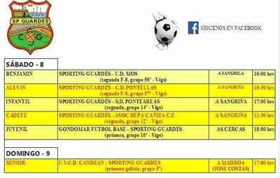 Partidos do Sporting Guards para esta fin de semana