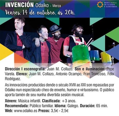 Odaiko presenta -Invencin- este venres no Teatro de Tui