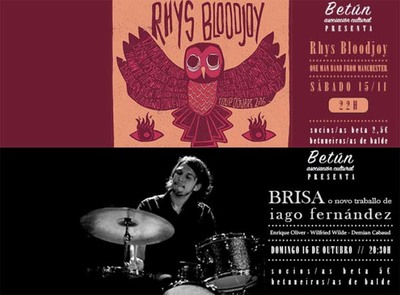 Rhys Bloodjoy e Iago Fernndez protagonizarn os concertos da A.C. Betn de Tui esta fin de semana