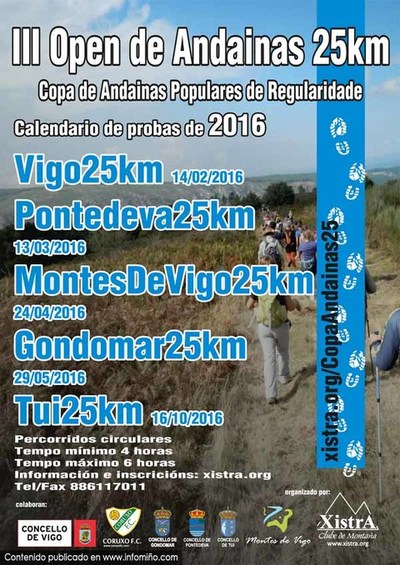 A ltima proba do III Open de Andainas de 25 quilmetros disputarase este domingo en Tui