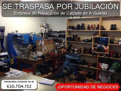 -TRASPASADO- Se traspasa por jubilacin taller de reparacin de calzado en A Guarda
