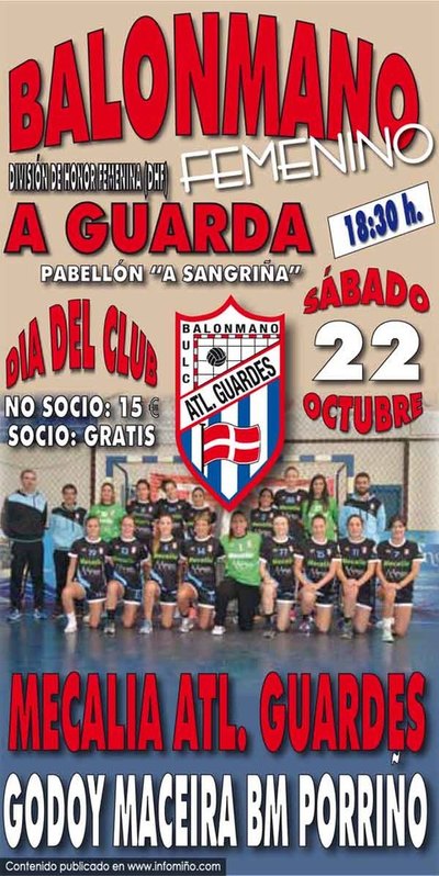 El Mecalia Atl. Guards recibe este sbado na Sangria  Godoy Maceira BM Porrio