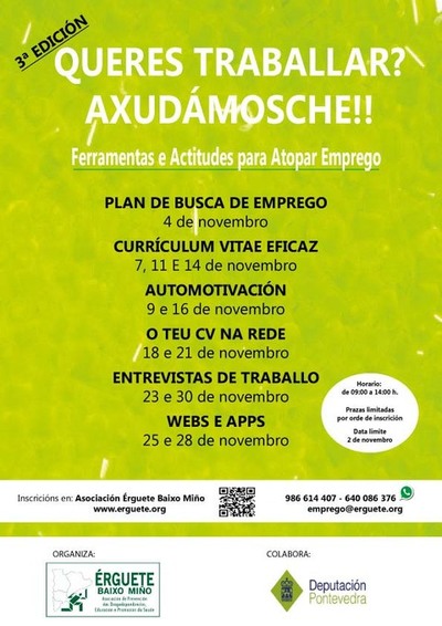 Erguete pon en marcha a 3 edicin do taller -queres traballar? axudmosche!!-