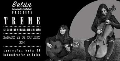 Concerto de TREME o sbado 22 de outubro na Asociacin Cultural Betn