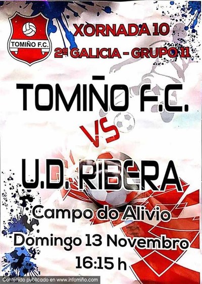 O Tomio FC e o UD Ribera enfrntanse este domingo no Campo do Alivio