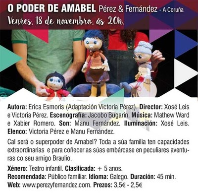 Prez & Fernndez presentan este venres s 20h no Teatro Municipal de Tui -O poder de Amabel-