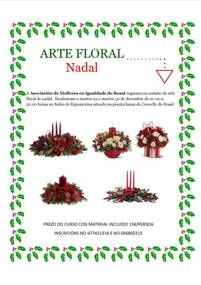 Obradoiro de arranxos florais de Nadal no Rosal